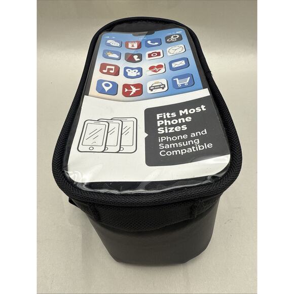 Schwinn Bicycle Bike Travel Bag Top Tube Phone Bag Zip Closure Black Cyclist NEW - Picture 5 of 13